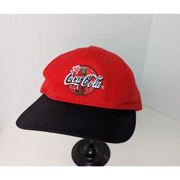 Vintage Riverside Coca-Cola Logo Cap Red Black OS - Picture 2 of 9